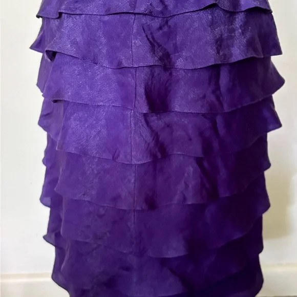 NWT Adrianna Papell Vibrant Purple Midi Cocktail Bodycon Dress w Ruffle Skirt - Picture 5 of 10